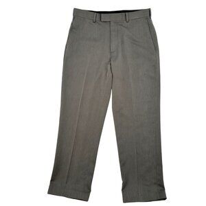 Axist Mens Gray 100% Polyester Flat Front Business Casual Dress Pants 34x30